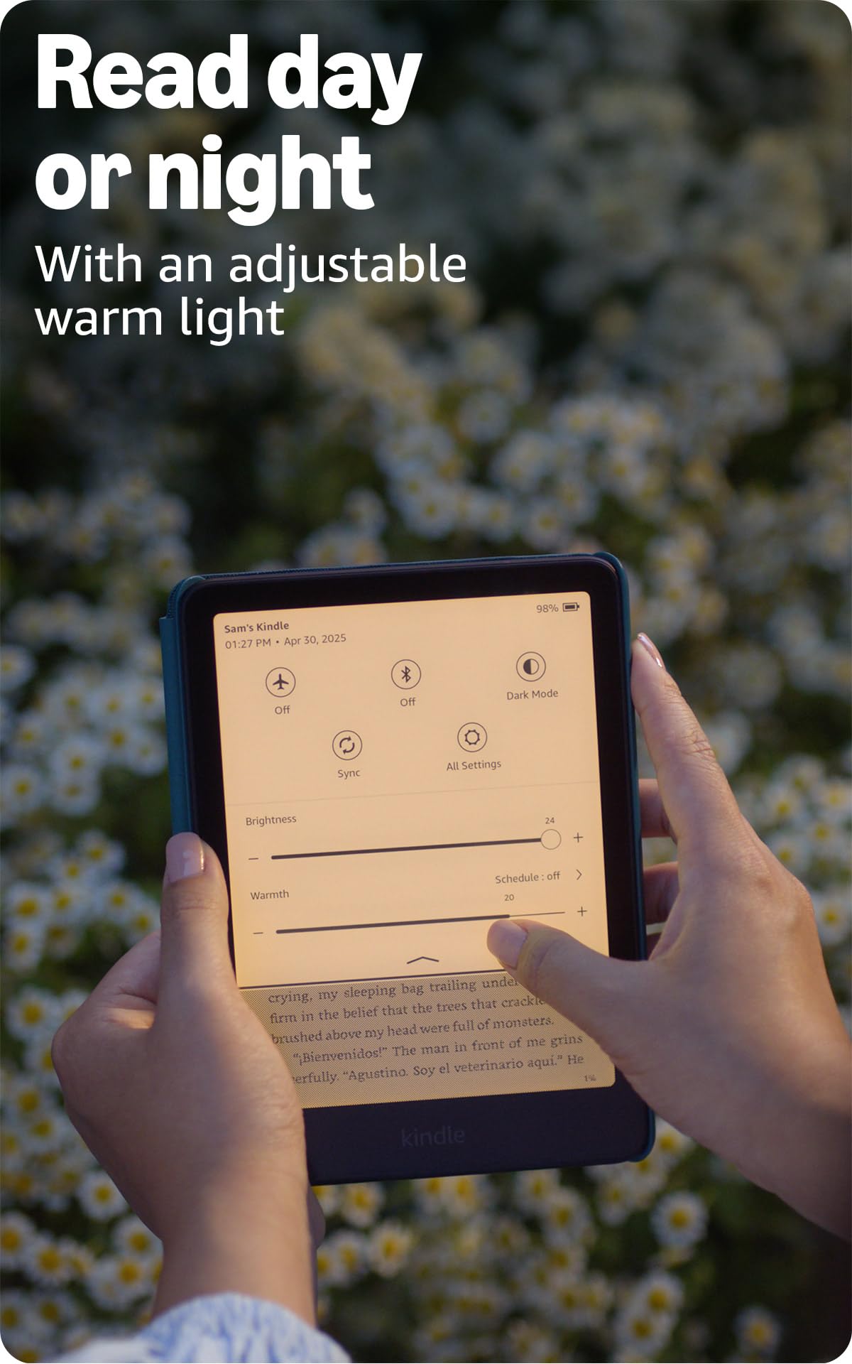 Amazon Kindle Paperwhite waterproof body ideal near water or in the bath.