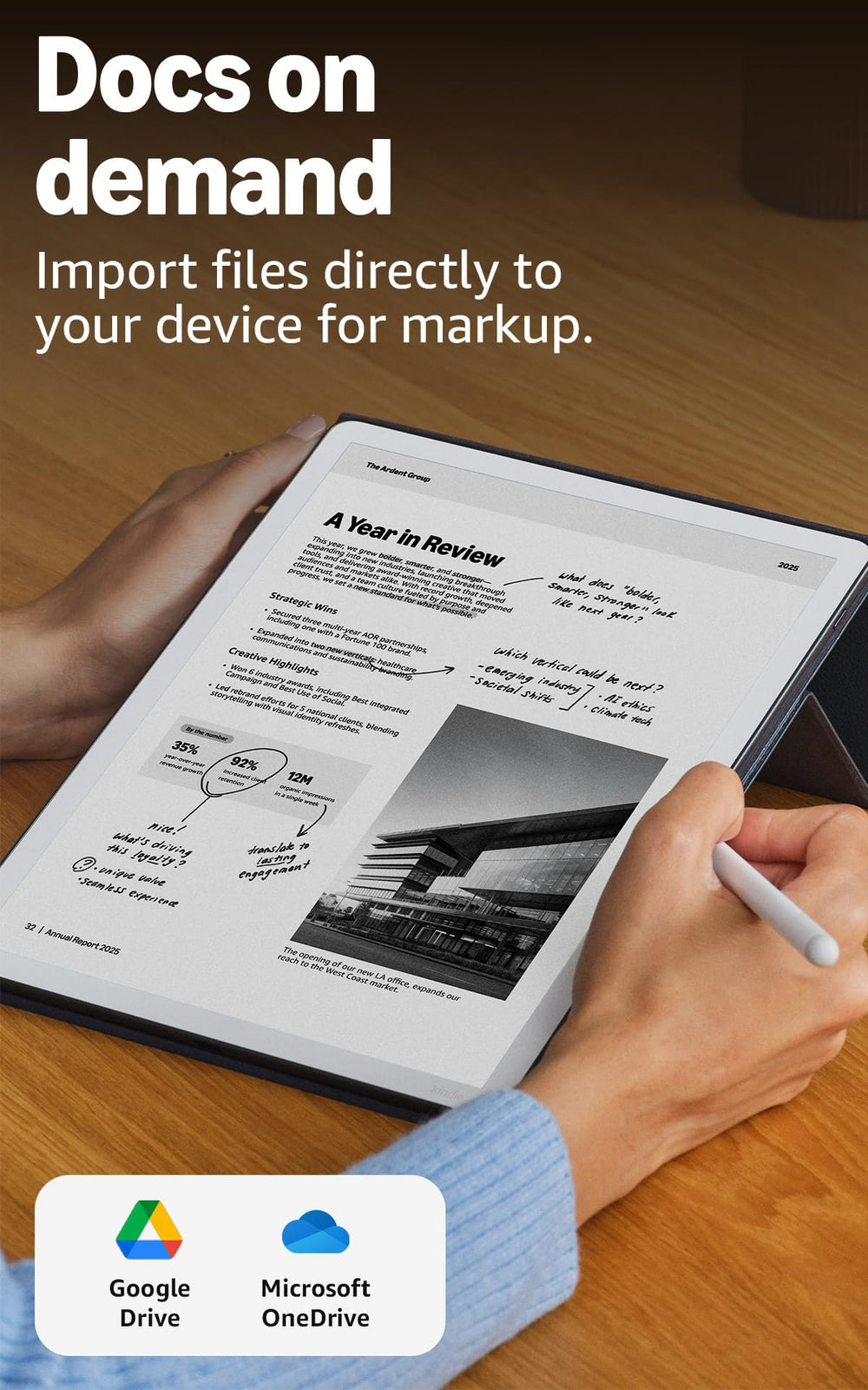 Amazon Kindle Scribe front light adjusts brightness for any setting