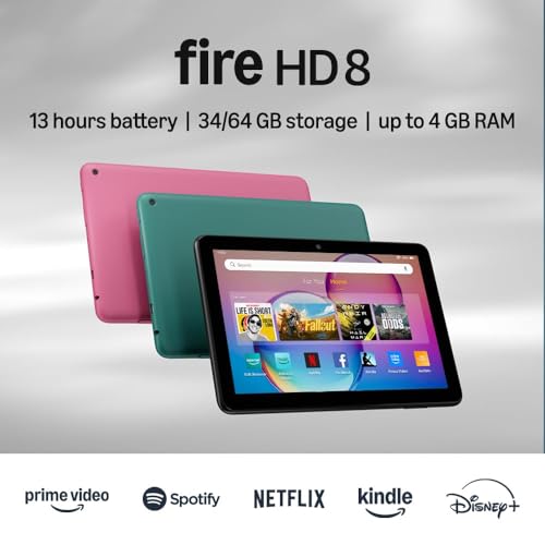 Amazon Like-New Fire HD 8 tablet battery-life for long viewing sessions.