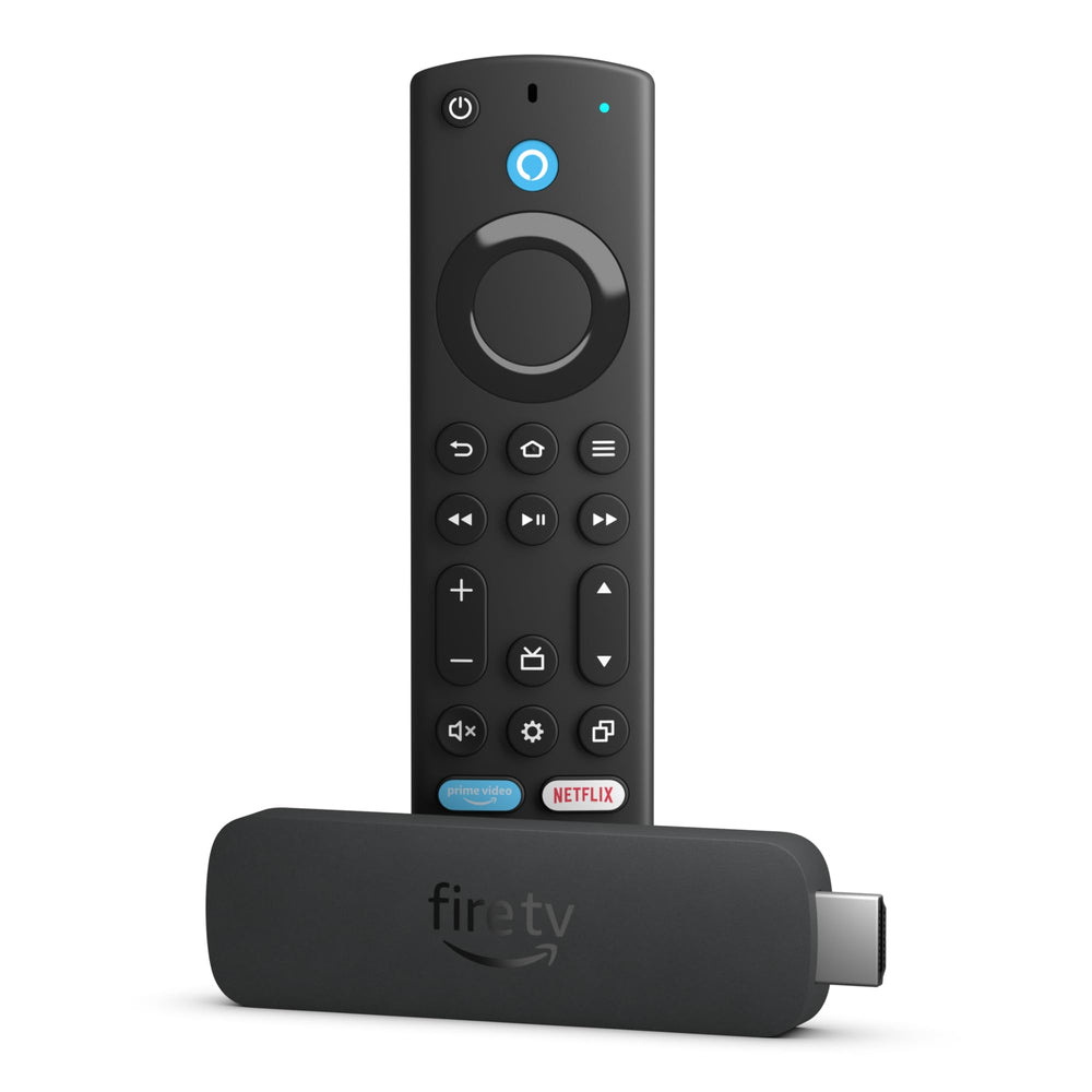 Amazon Like-New Fire TV Stick 4K Max front view highlights fast streaming readiness.