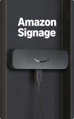 Amazon Signage Stick front view highlighting 4K clarity for engaging retail displays.