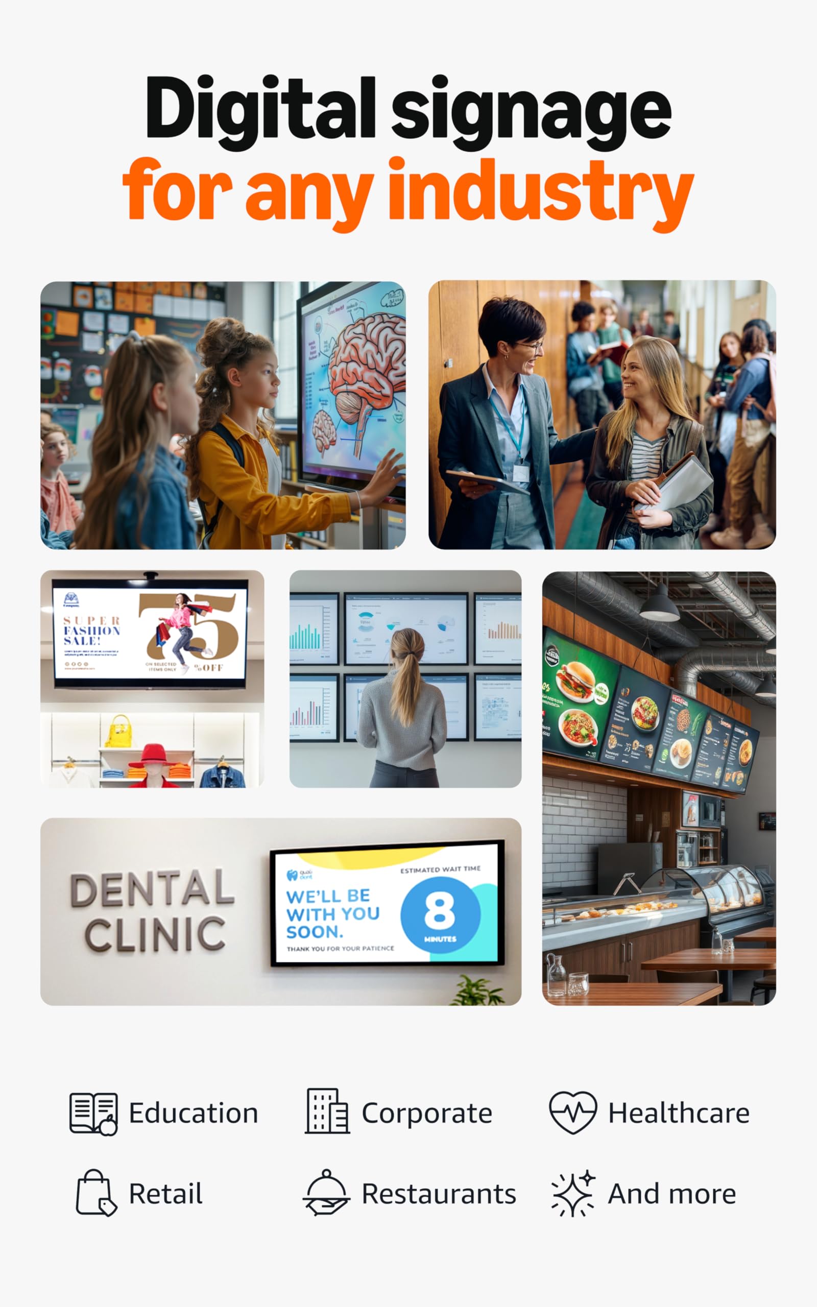 Amazon Signage Stick mobile app control enables on-the-go signage management.