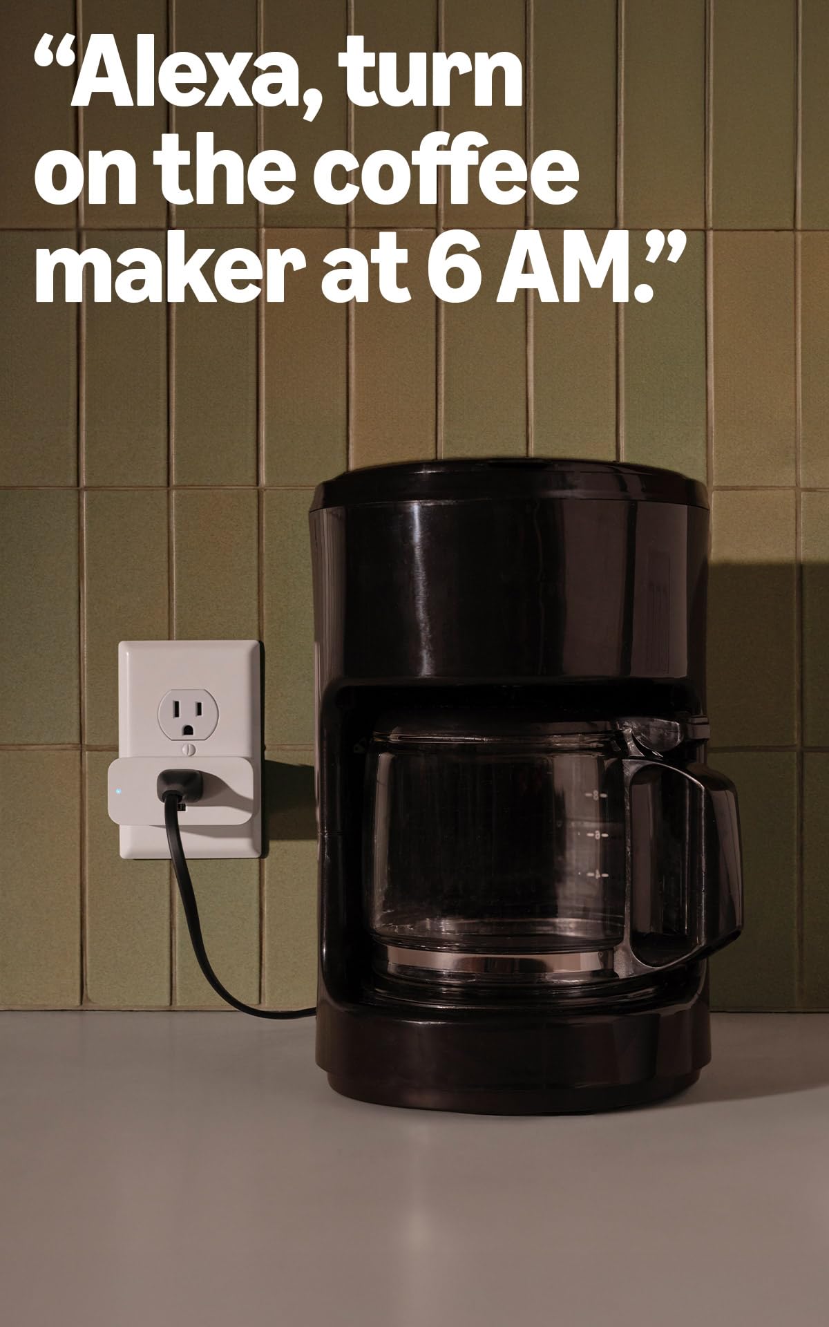 Amazon Smart Plug compact design frees the second outlet for more devices.