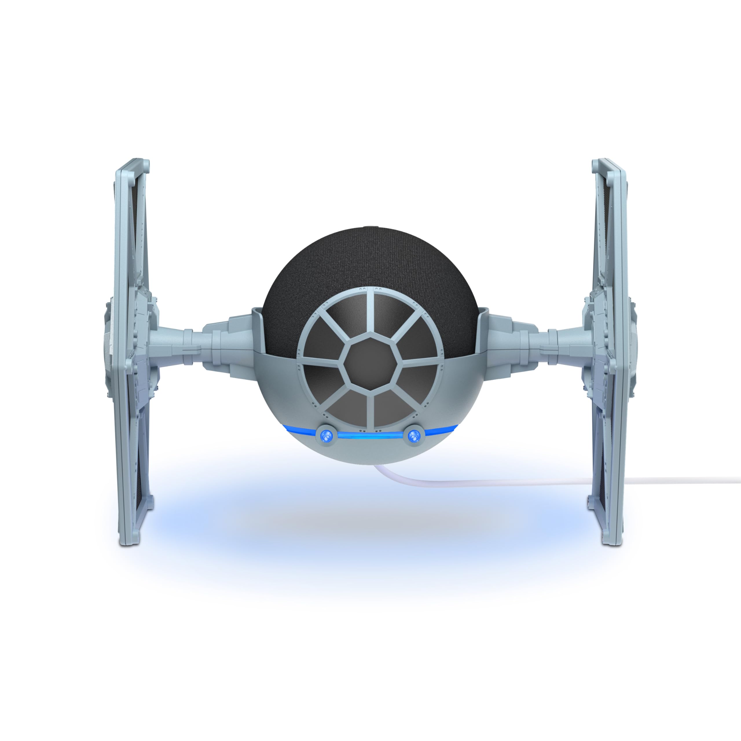 Amazon STAR WARS TIE Fighter Hangar diorama enhances the Echo Dot display.