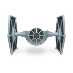 Amazon STAR WARS TIE Fighter Stand displays Echo Dot on a stylish desk setup.