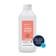 External-use-only warning on Amazon Basics bottle for safety.