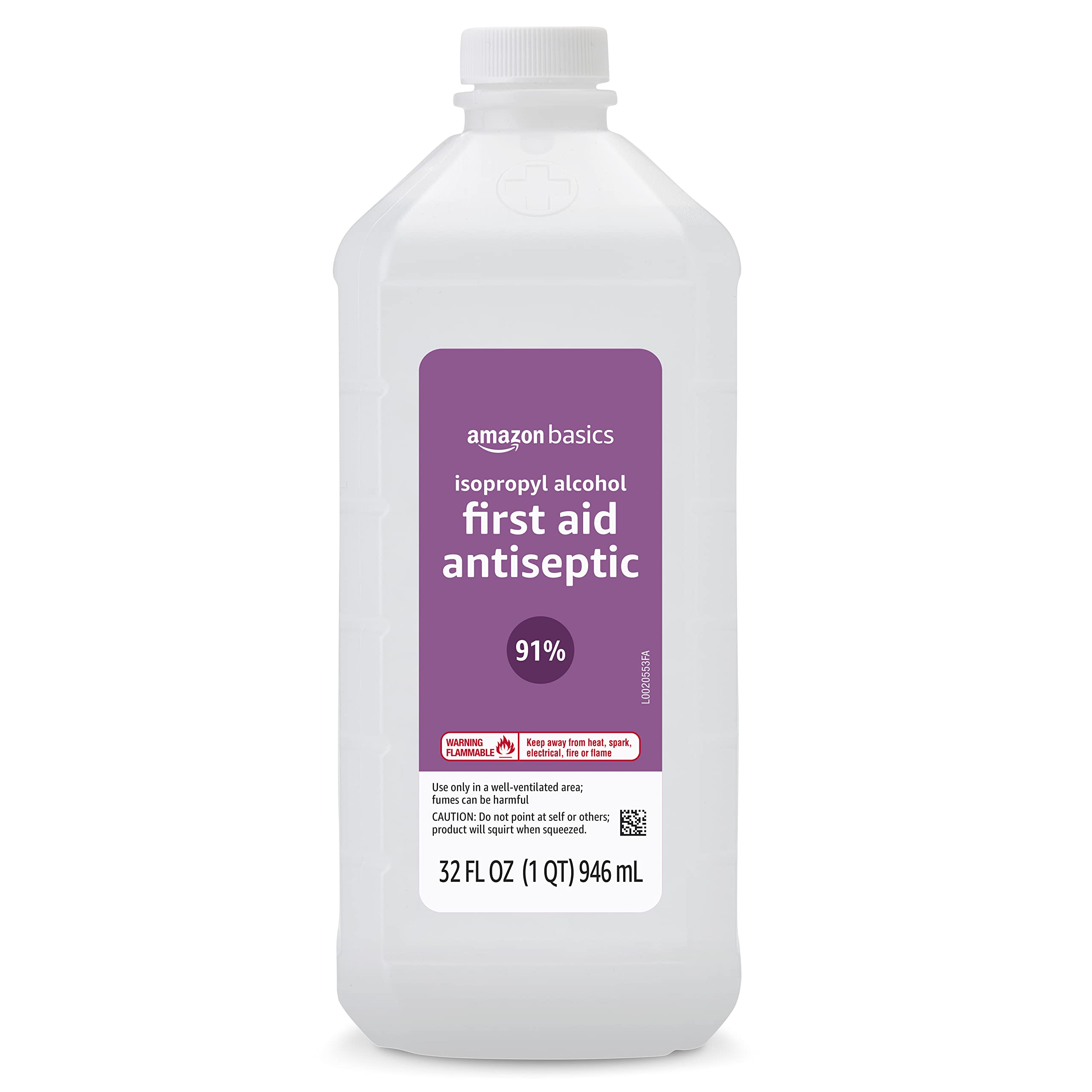 Amazon Basics Isopropyl Alcohol 91% bottle ready for quick antiseptic use on minor cuts