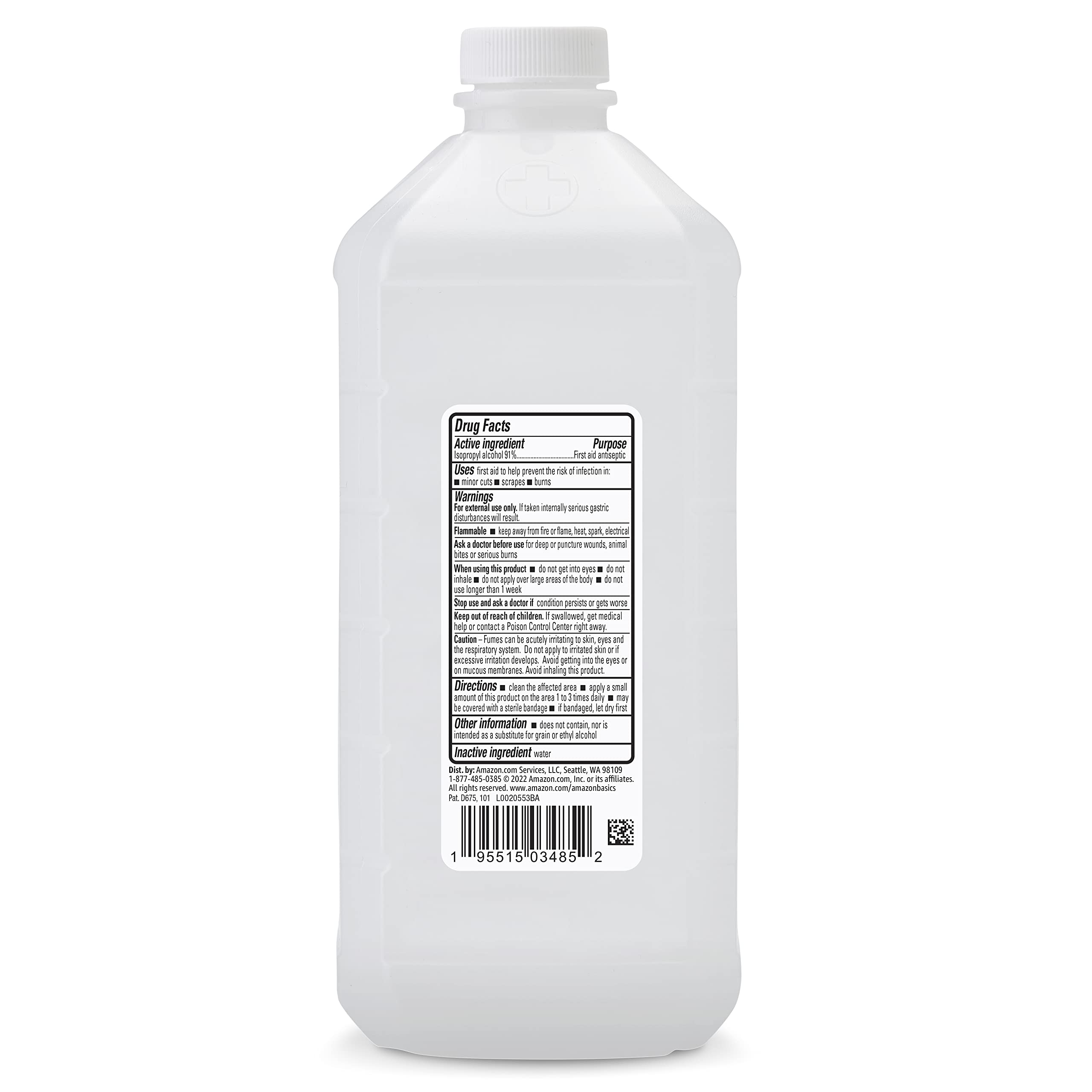 Amazon Basics Isopropyl Alcohol 91% cap enables controlled, safe application
