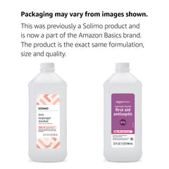Amazon Basics Isopropyl Alcohol 91% label clearly lists active ingredient and safety notes