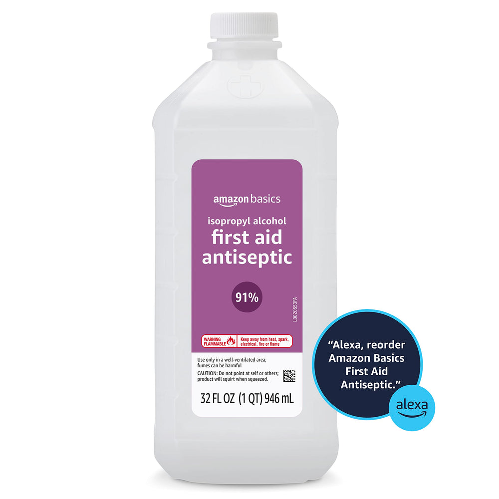 Amazon Basics Isopropyl Alcohol 91% pour action for fast surface disinfection