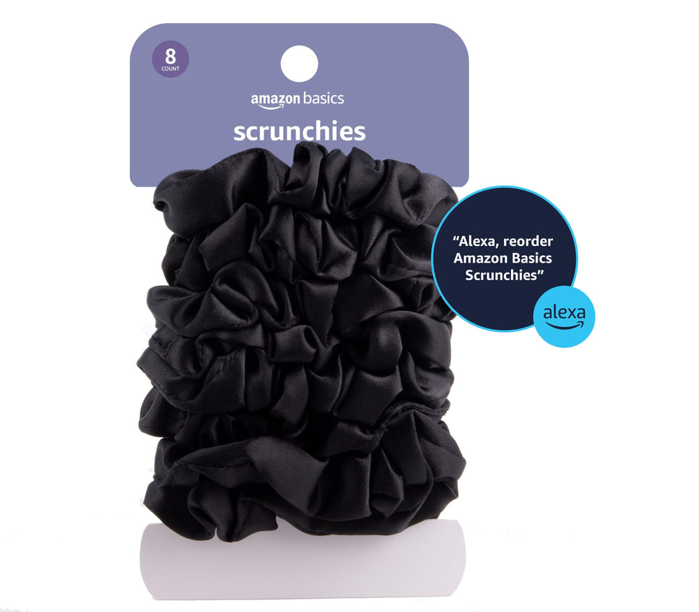 Amazon Basics satin scrunchies are soft and versatile for all hair types.