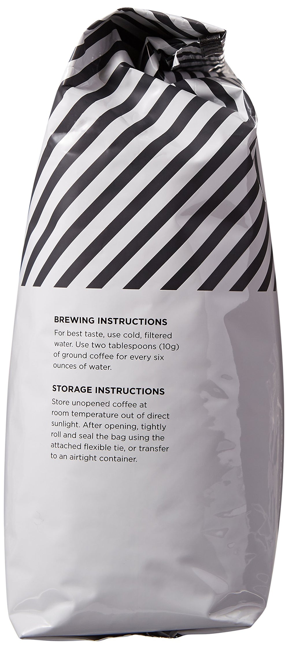Amazon Fresh Colombia ground coffee pour-over image suggests versatile brewing options.