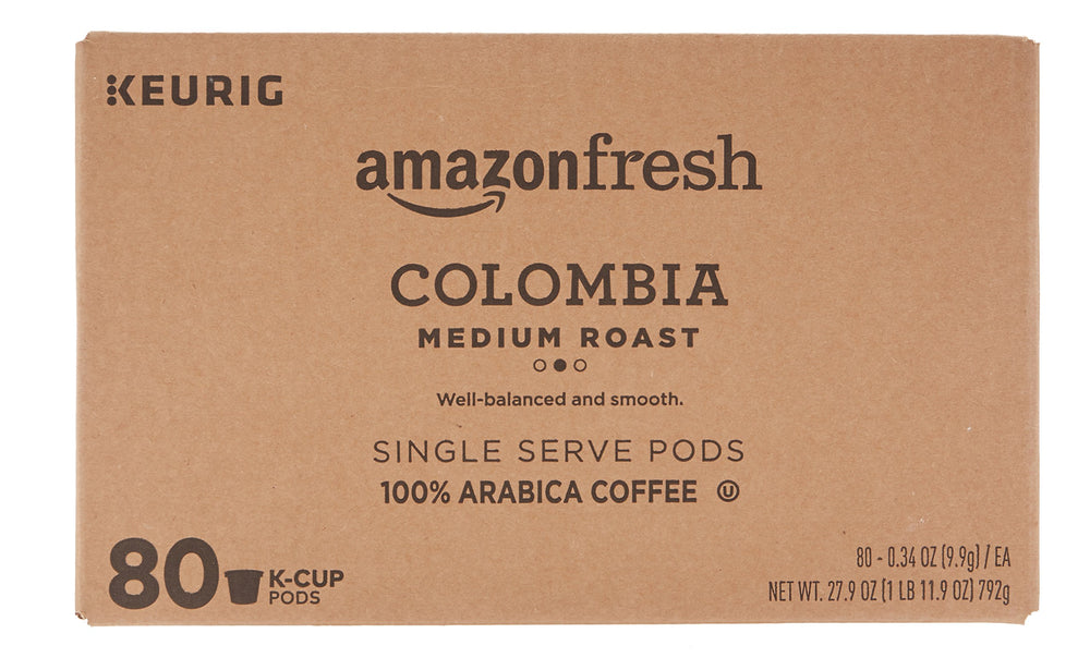 AmazonFresh Colombia K-Cups on display for organized pantry storage