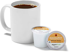 AmazonFresh hazelnut K-Cup pod front view, ideal for quick single-serve mornings.