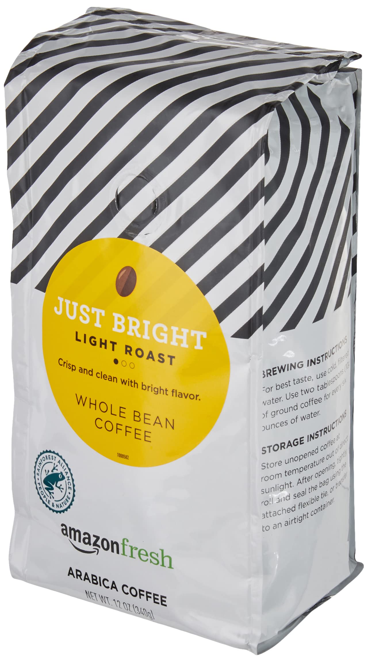 Amazon Fresh Just Bright 100% Arabica beans deliver a clean, bright cup