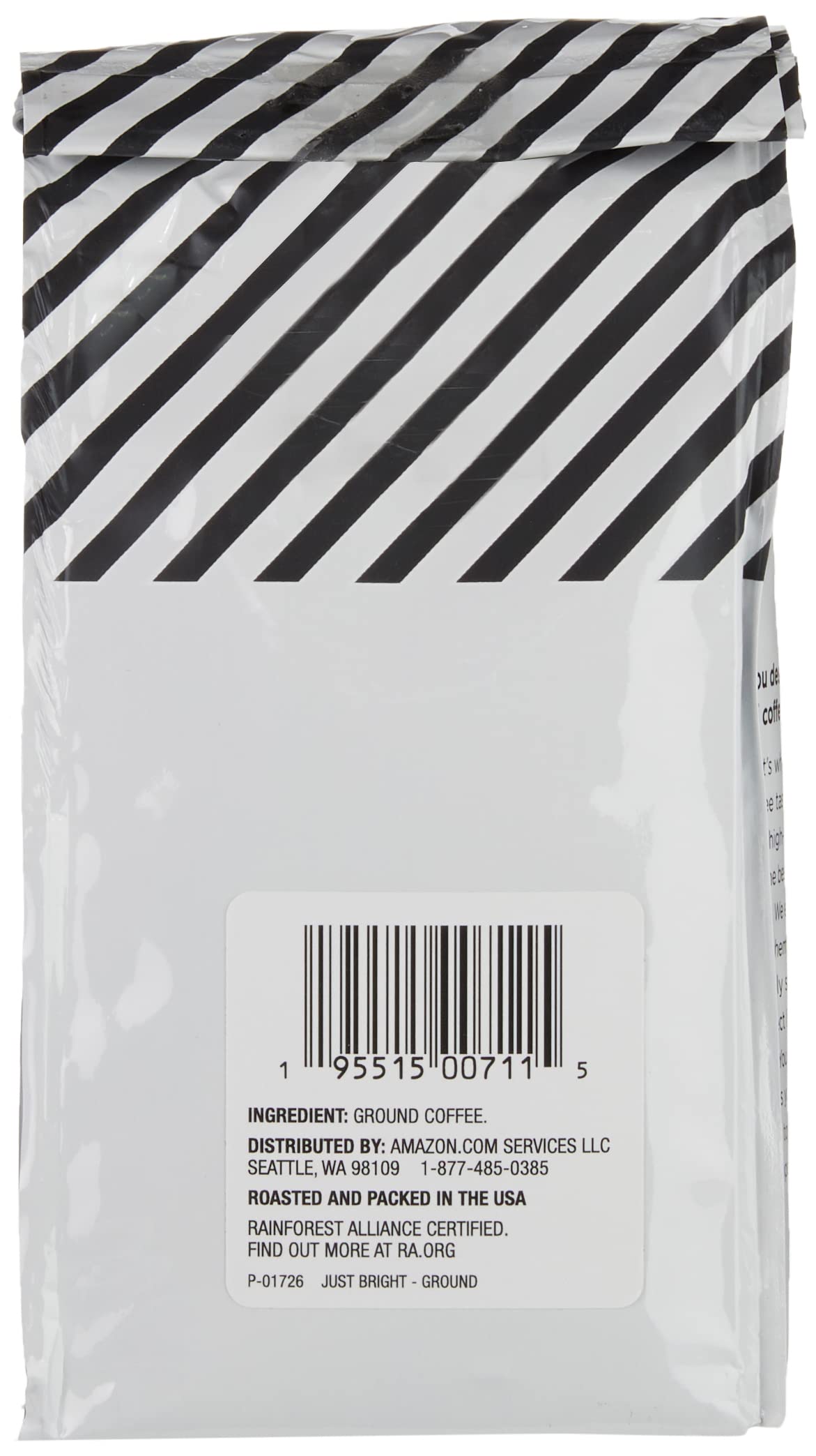 Amazon Fresh Just Bright ground coffee pour-over highlighting bright notes.