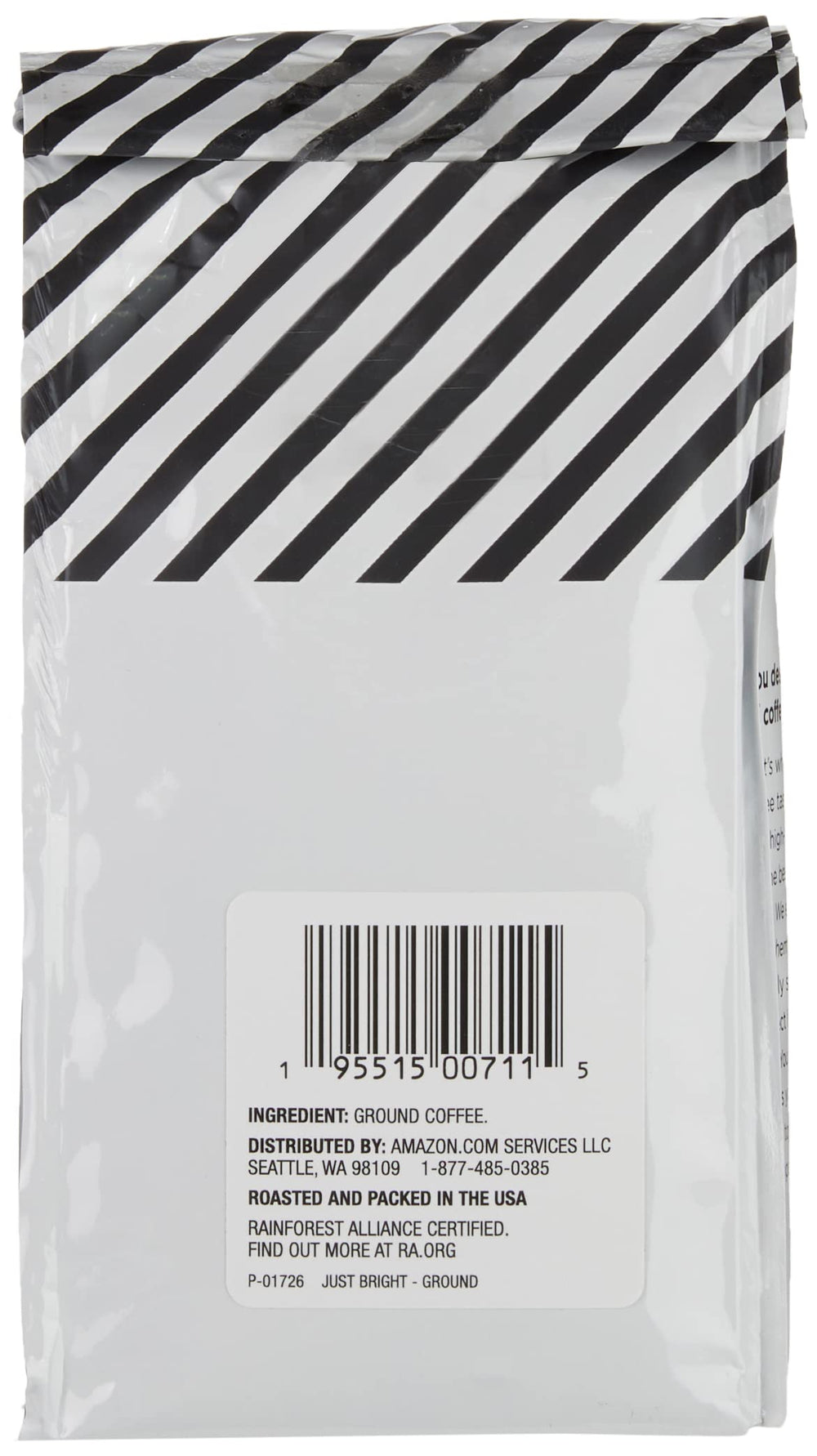 Amazon Fresh Just Bright ground coffee pour-over highlighting bright notes.