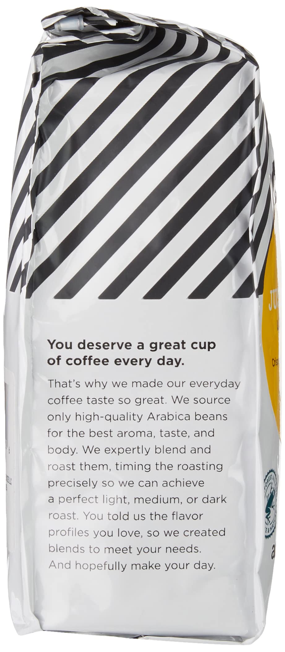 Amazon Fresh Just Bright light roast aroma and color in the bag