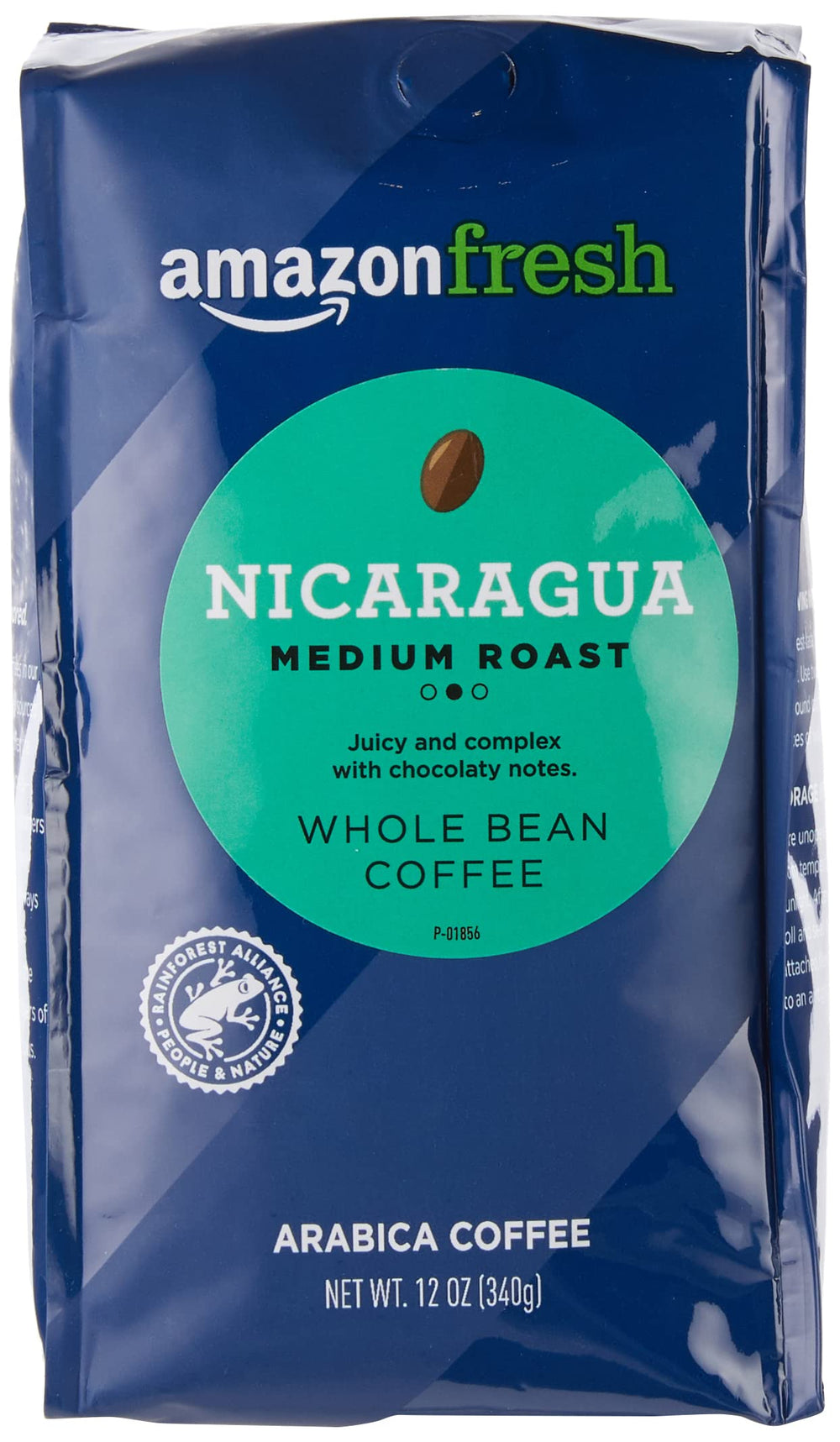 Amazon Fresh Nicaragua coffee whole beans ready for fresh grind and brew