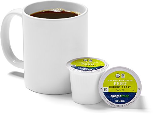 AmazonFresh Organic Peru coffee pods for Keurig, delivering fragrant aroma and smooth, balanced daily brews.