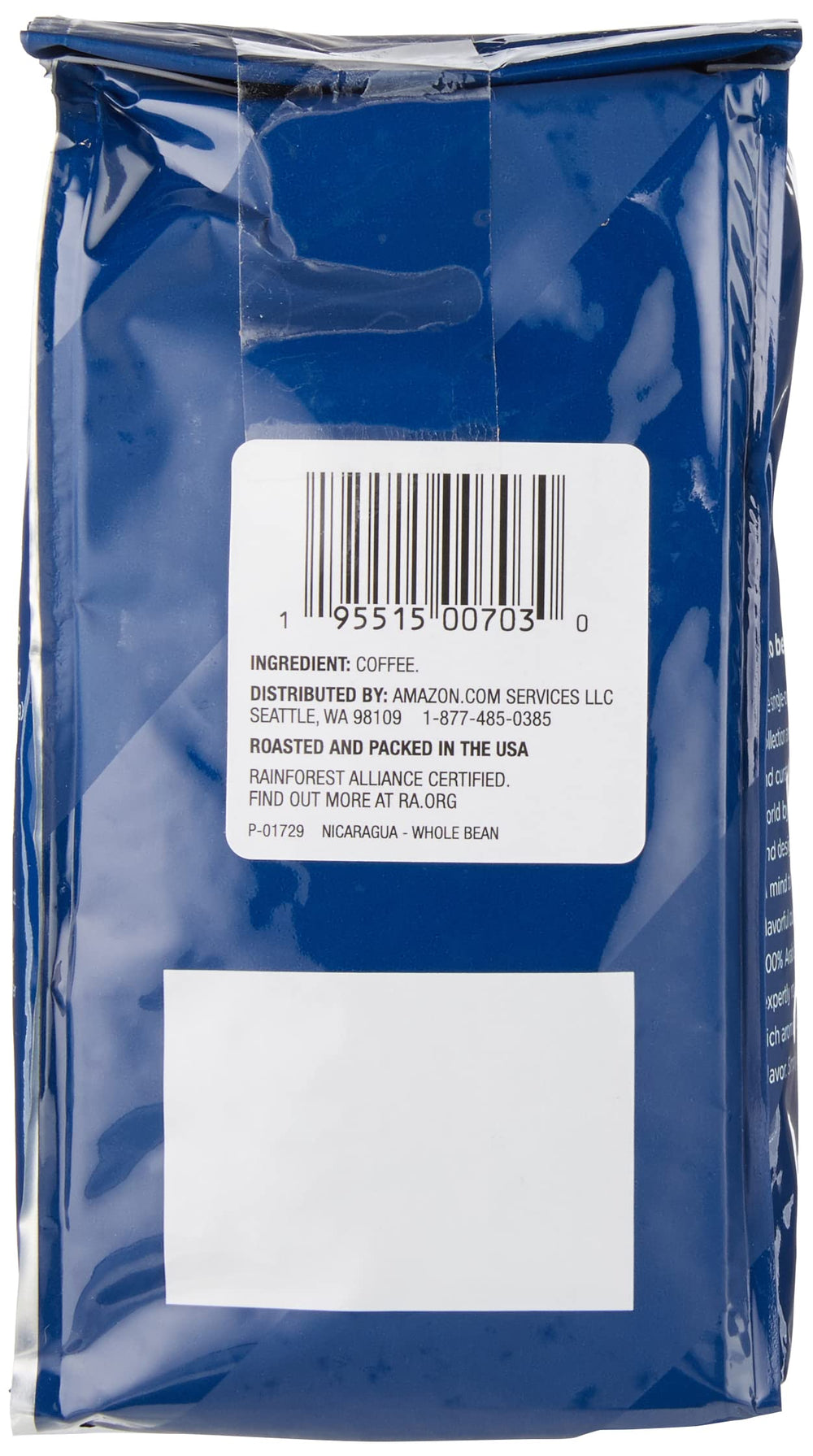 Amazon Fresh single-origin Nicaragua coffee label ensuring consistent flavor