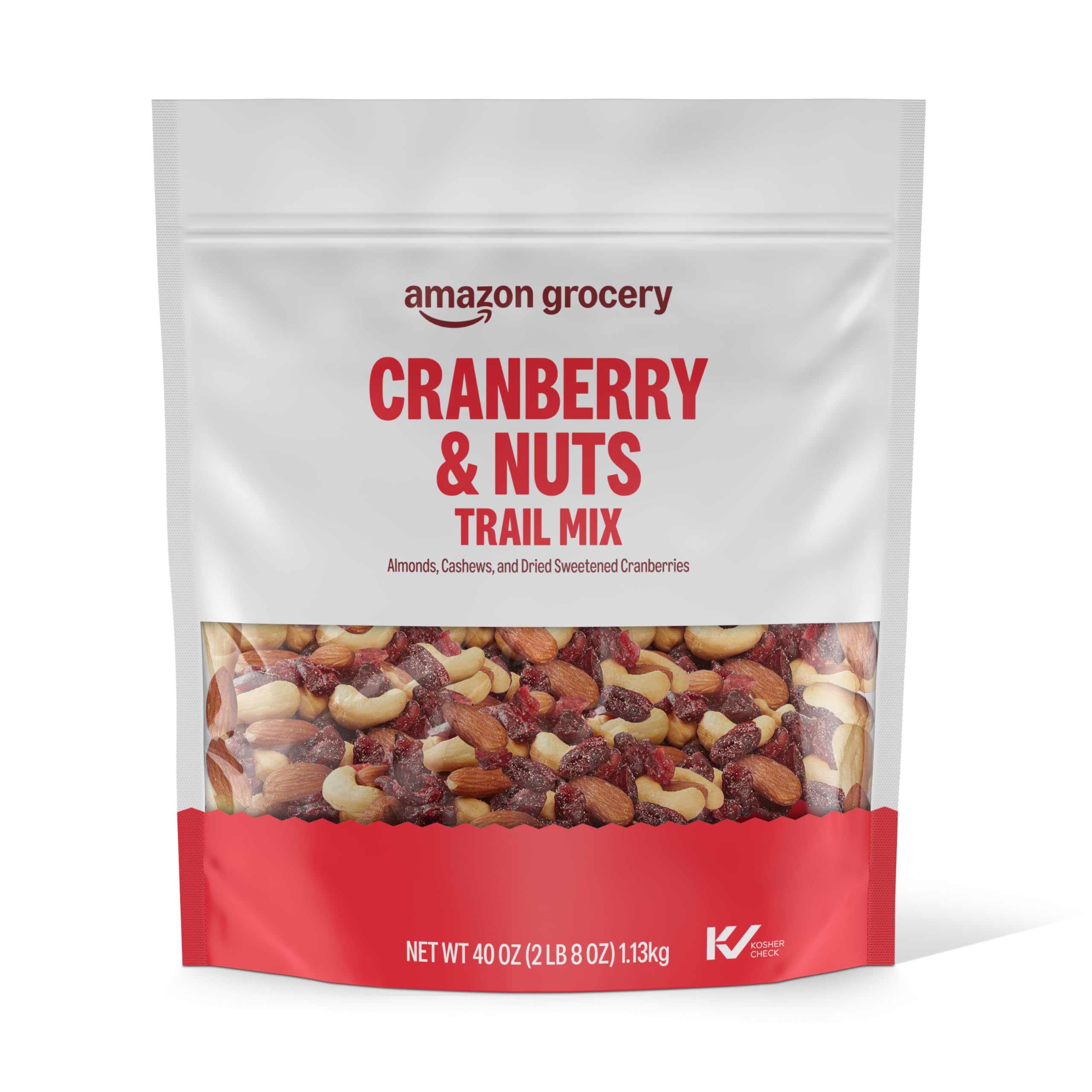 Amazon Grocery Cranberry & Nuts Trail Mix 40oz bag with almonds and cashews for snacking