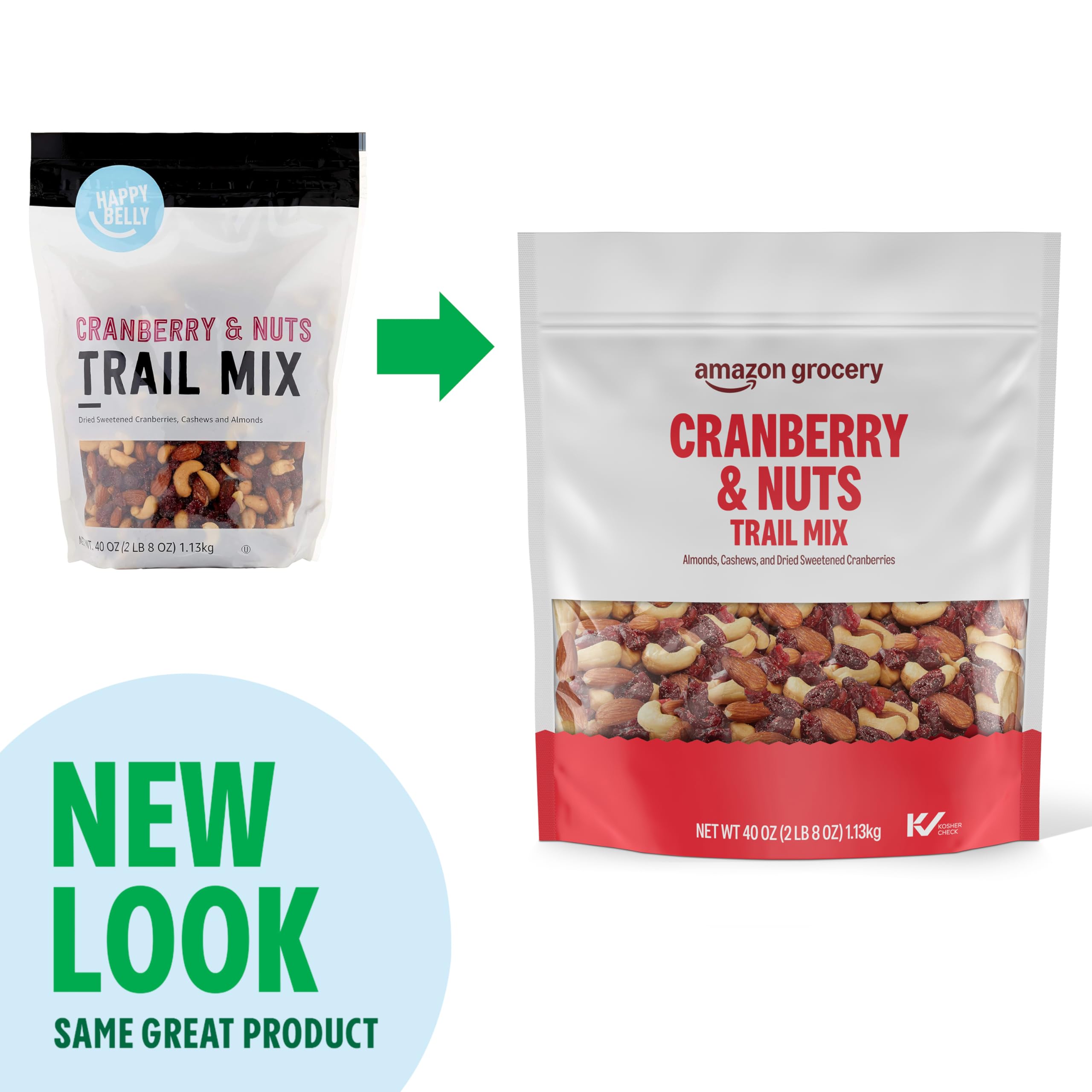 Amazon Grocery dried cranberries and nuts in a blend for a chewy-sweet snack