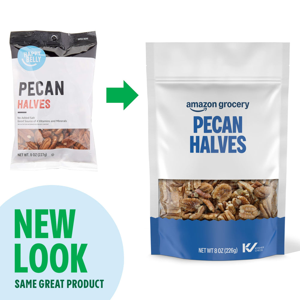 Amazon Grocery pecan halves packaging variation indicates brand transition