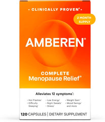 Amberen menopause bottle 120 capsules for hormone balance support.