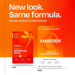 Closeup of Amberen menopause capsules for easy daily use.