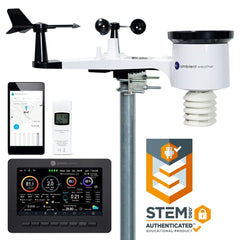 Ambient Weather WS-2000 wind-direction visuals aid outdoor planning.