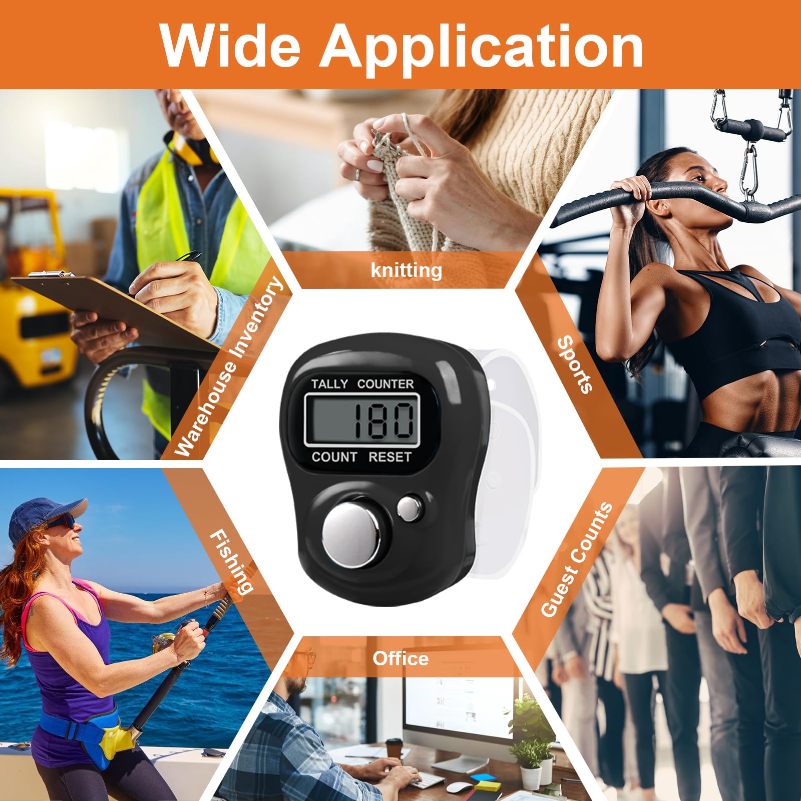 Amble compact tally counter with auto sleep mode conserves battery life when idle.