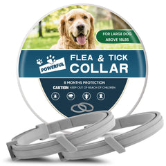 AMDEIUR flea collar packaging for large dogs, easy setup.