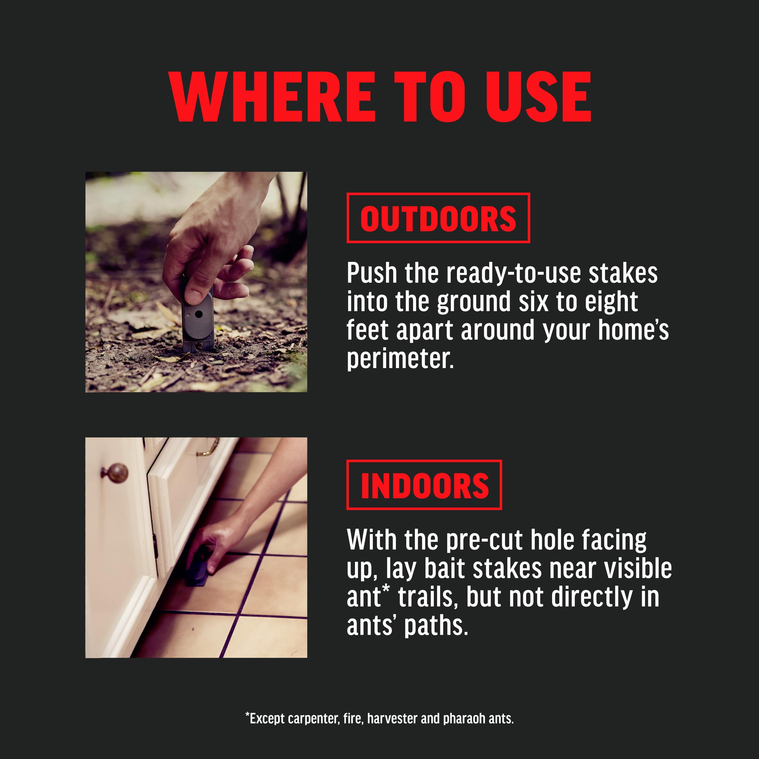 Amdro easy-to-place bait stakes simplify DIY ant control.