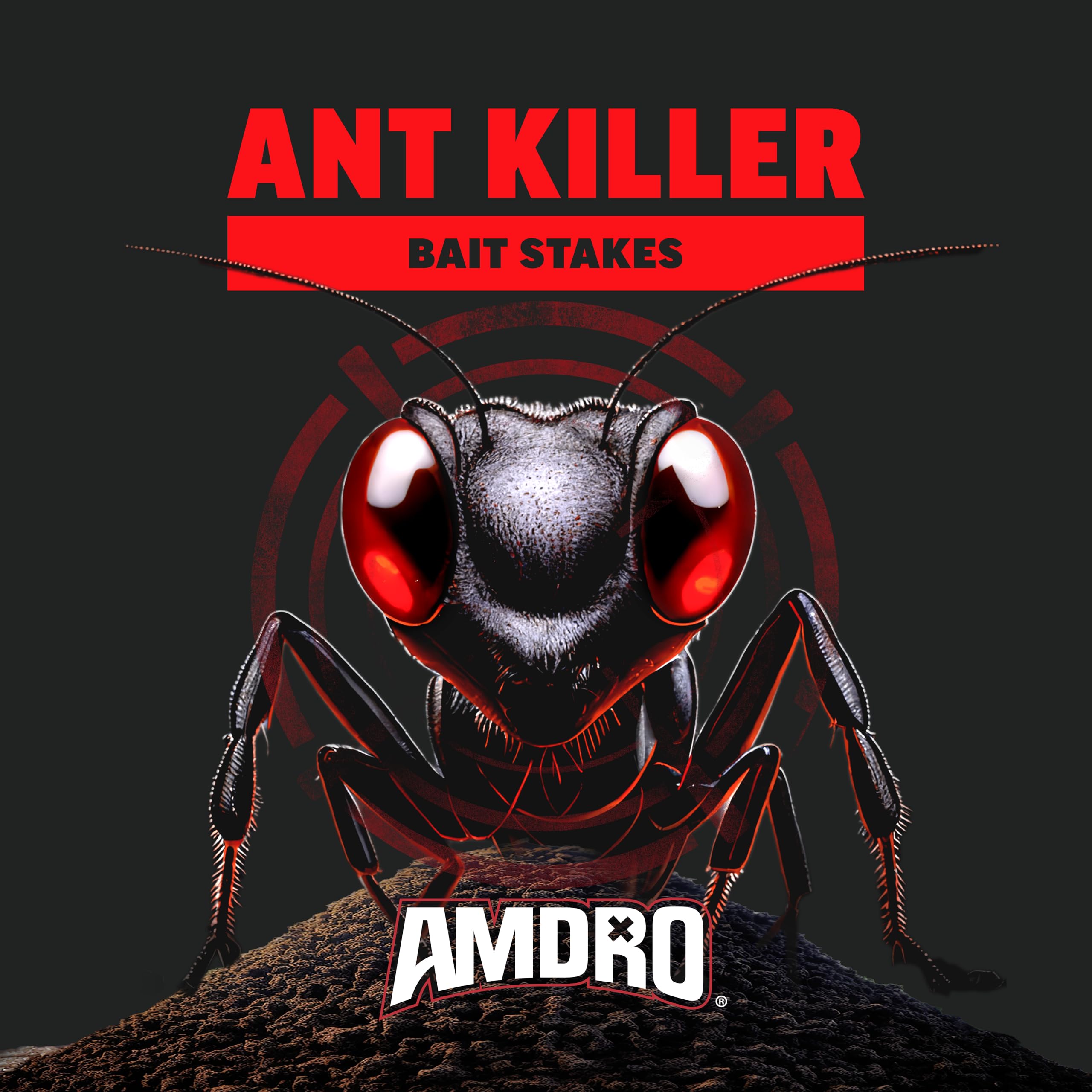 Amdro bait stakes in garden use create targeted control along ant pathways.