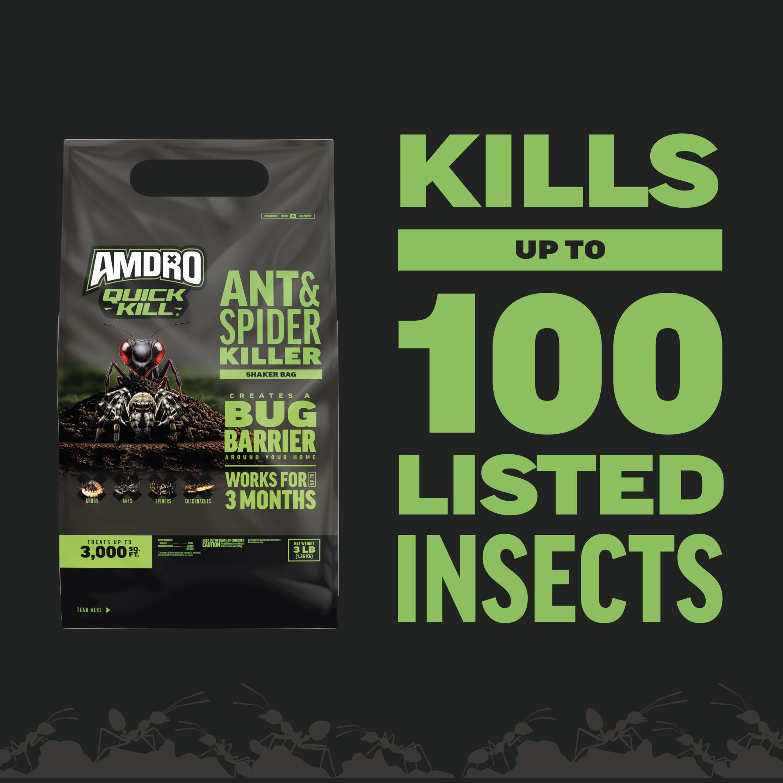 Amdro easy-application-granules with shaker bag simplifies outdoor treatment.