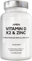 Amen D3 K2 Zinc bottle front for vegan daily capsules
