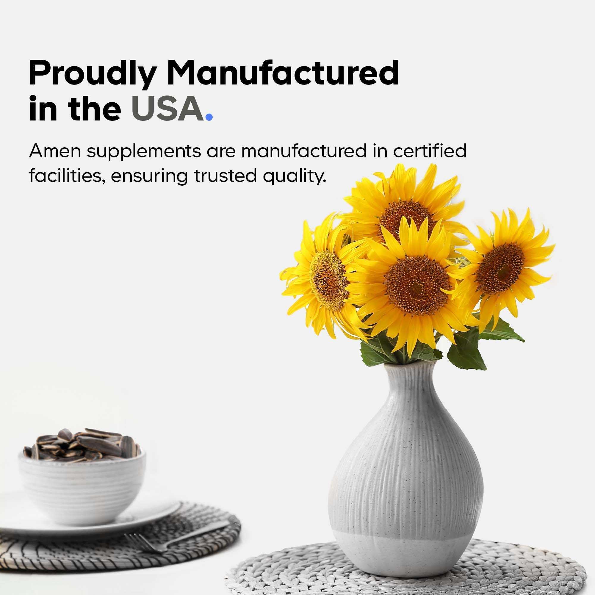Amen Made in USA facility badge signaling quality