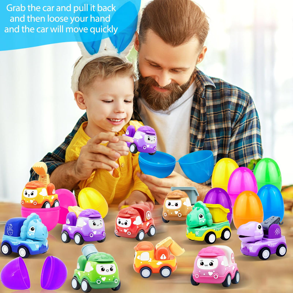 AMENON dinosaur construction egg includes excavator pull-back car for creative play