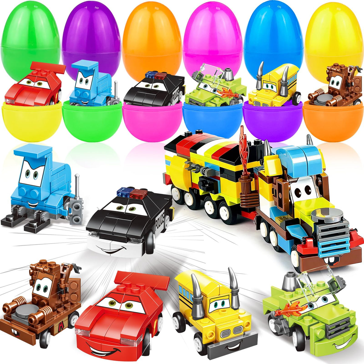 AMENON 12-pack Easter eggs filled with surprises for colorful egg hunts.