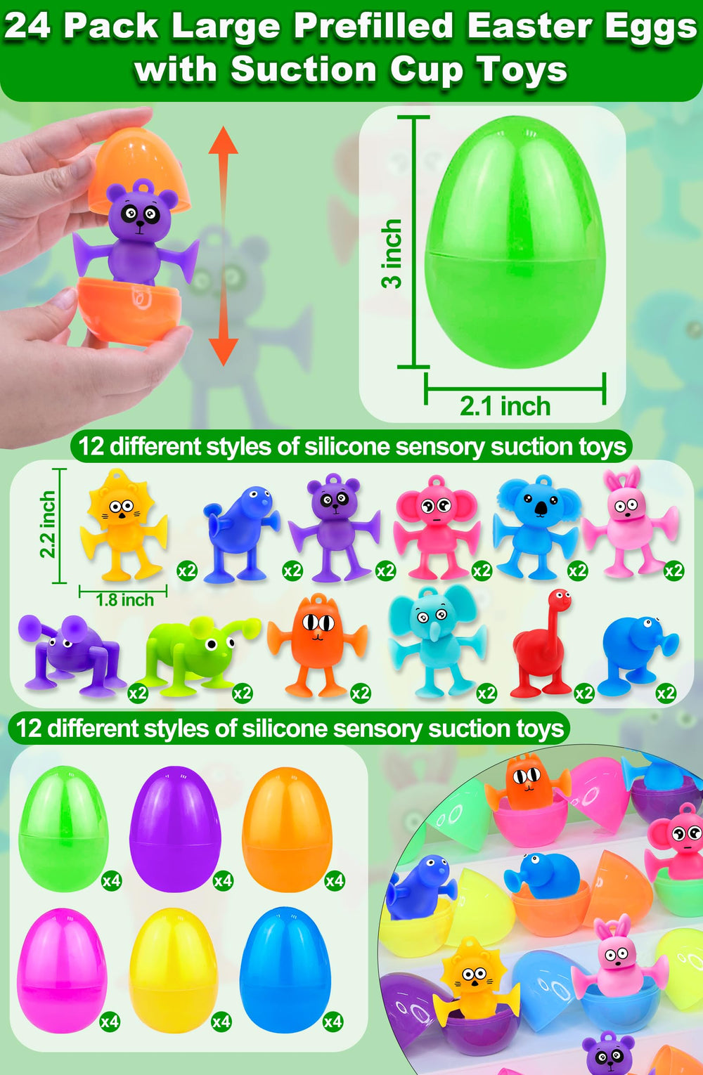 AMENON animal suction cup toy varieties for interactive play on windows and baths.