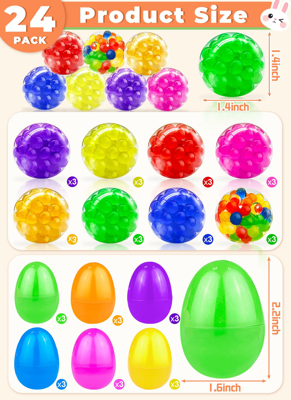 Amenon bright durable eggs in six colors for reusable Easter play.