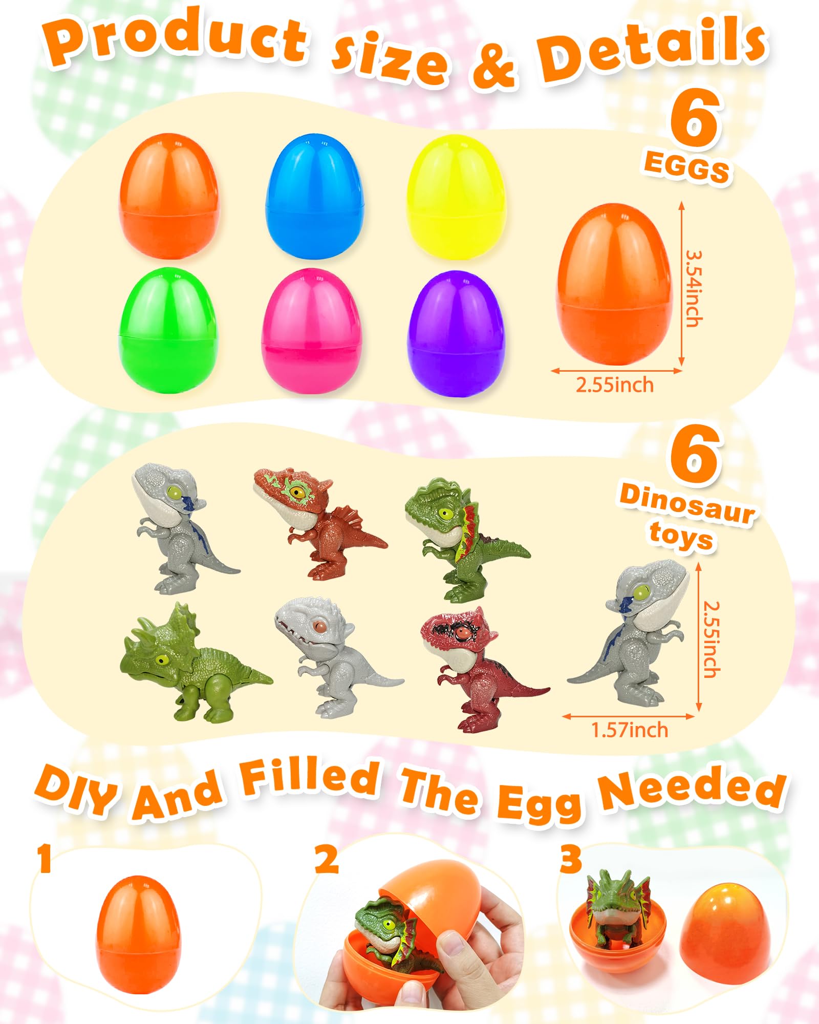AMENON dinosaur toy with movable mouth and limbs for imaginative play.