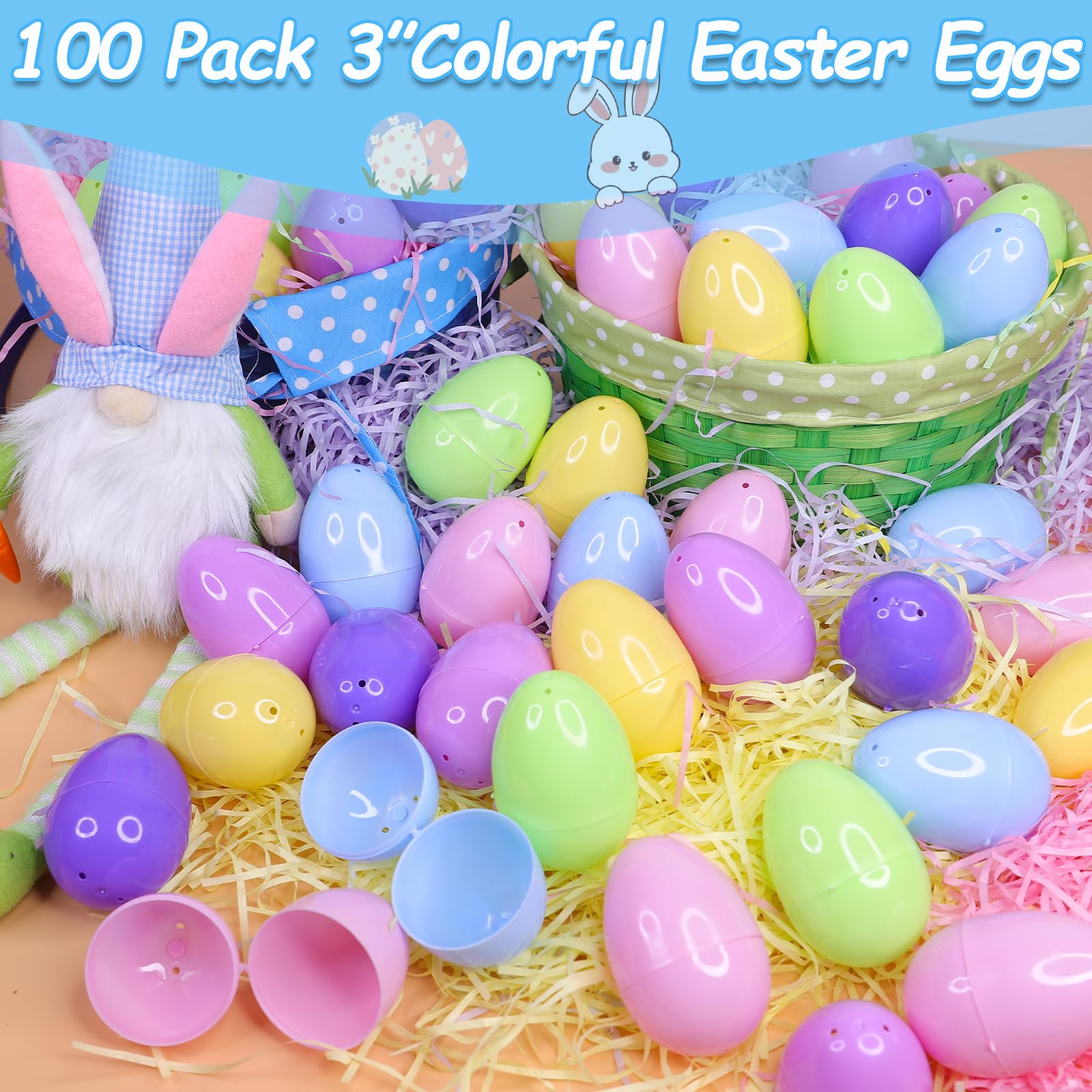 AMENON durable lightweight plastic Easter eggs for reuse year after year
