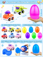 AMENON 3.8 inch pink Easter egg with pull back car, perfect for Easter baskets