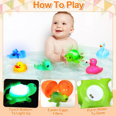 AMENON Easter egg filler turtle lights up encouraging curious water play