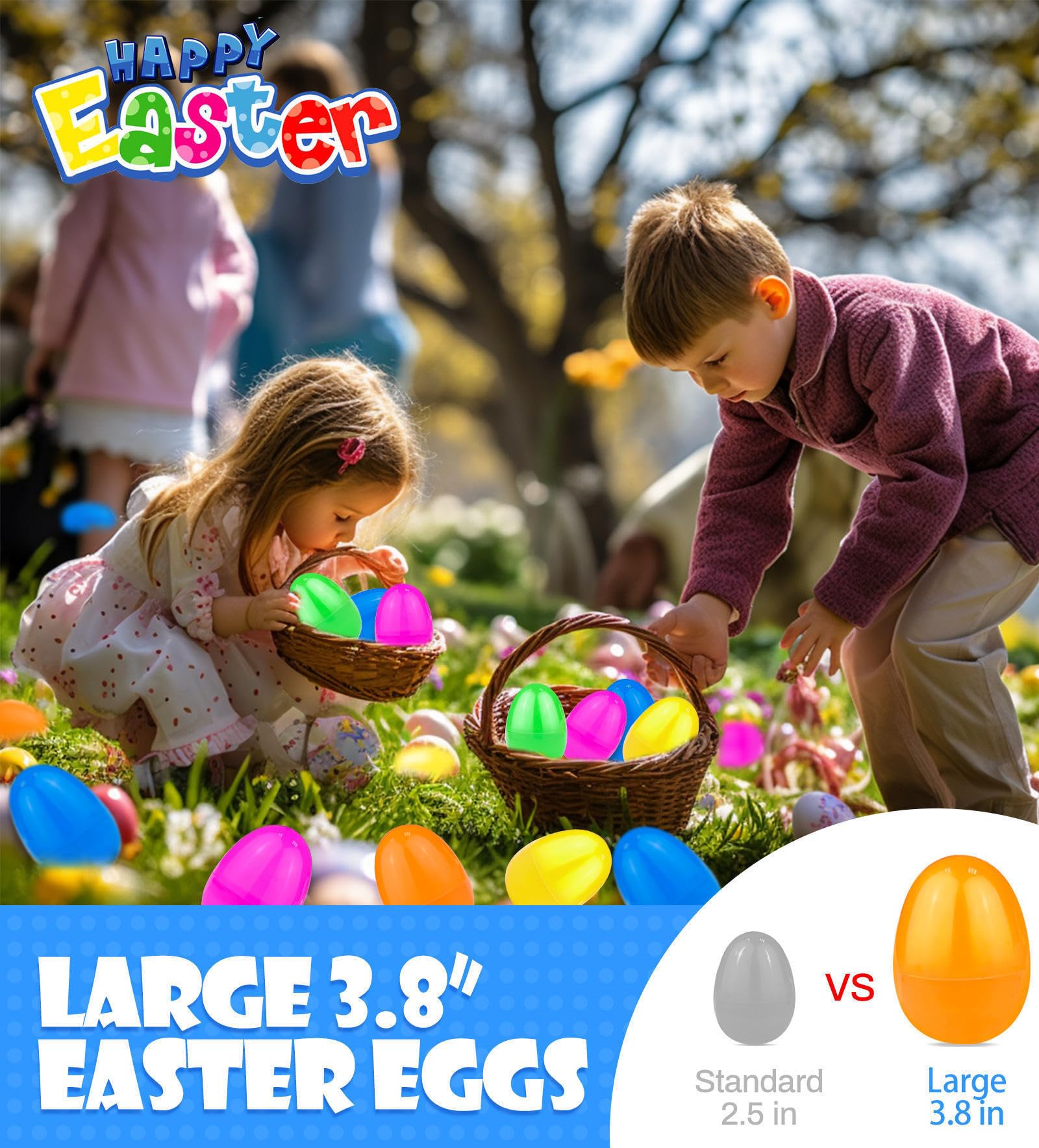 AMENON jumbo pink Easter egg with dinosaur pull-back car inside, fun Easter basket filler