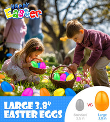 AMENON jumbo pink Easter egg with dinosaur pull-back car inside, fun Easter basket filler