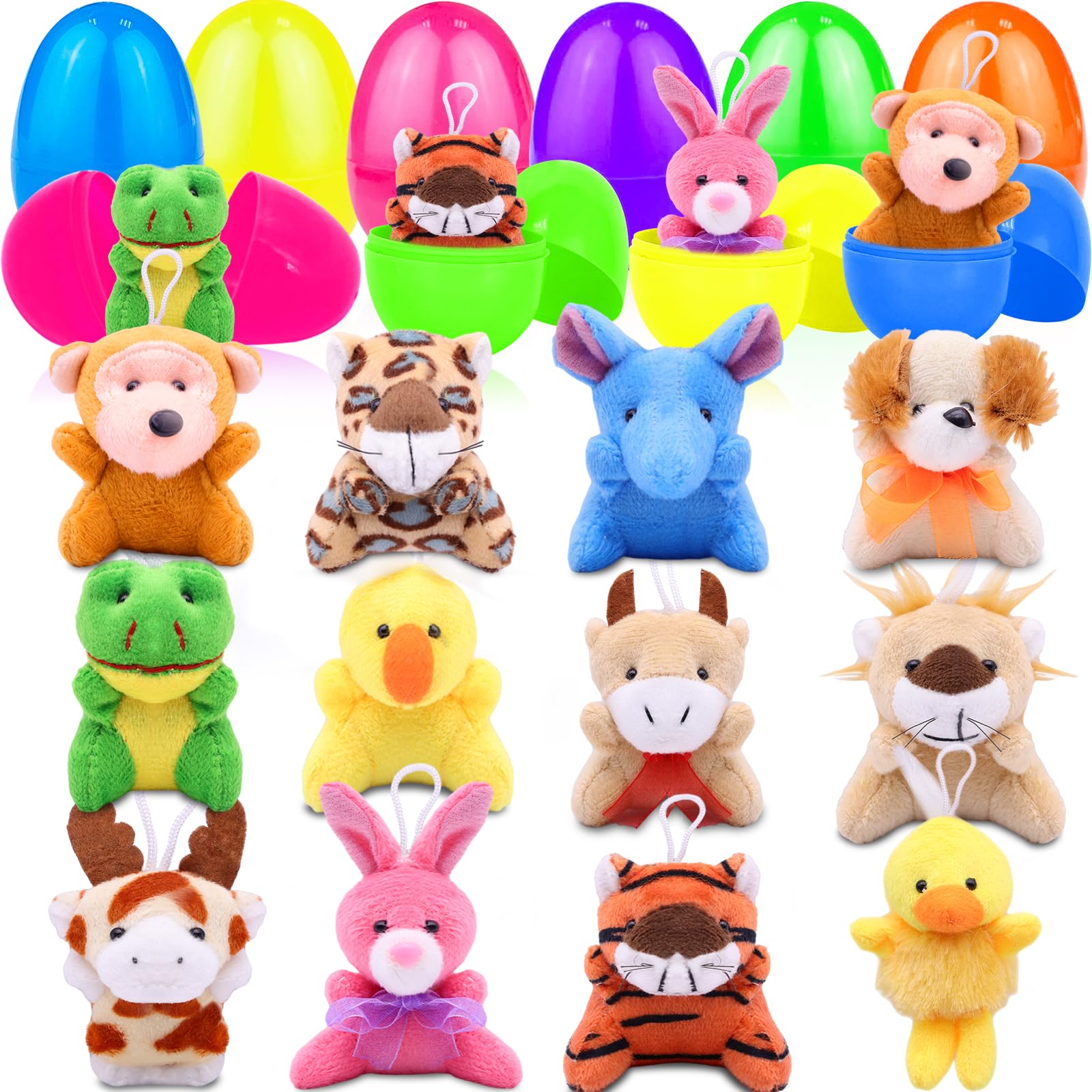 AMENON Easter egg with rabbit plush toy, ideal party favor for kids