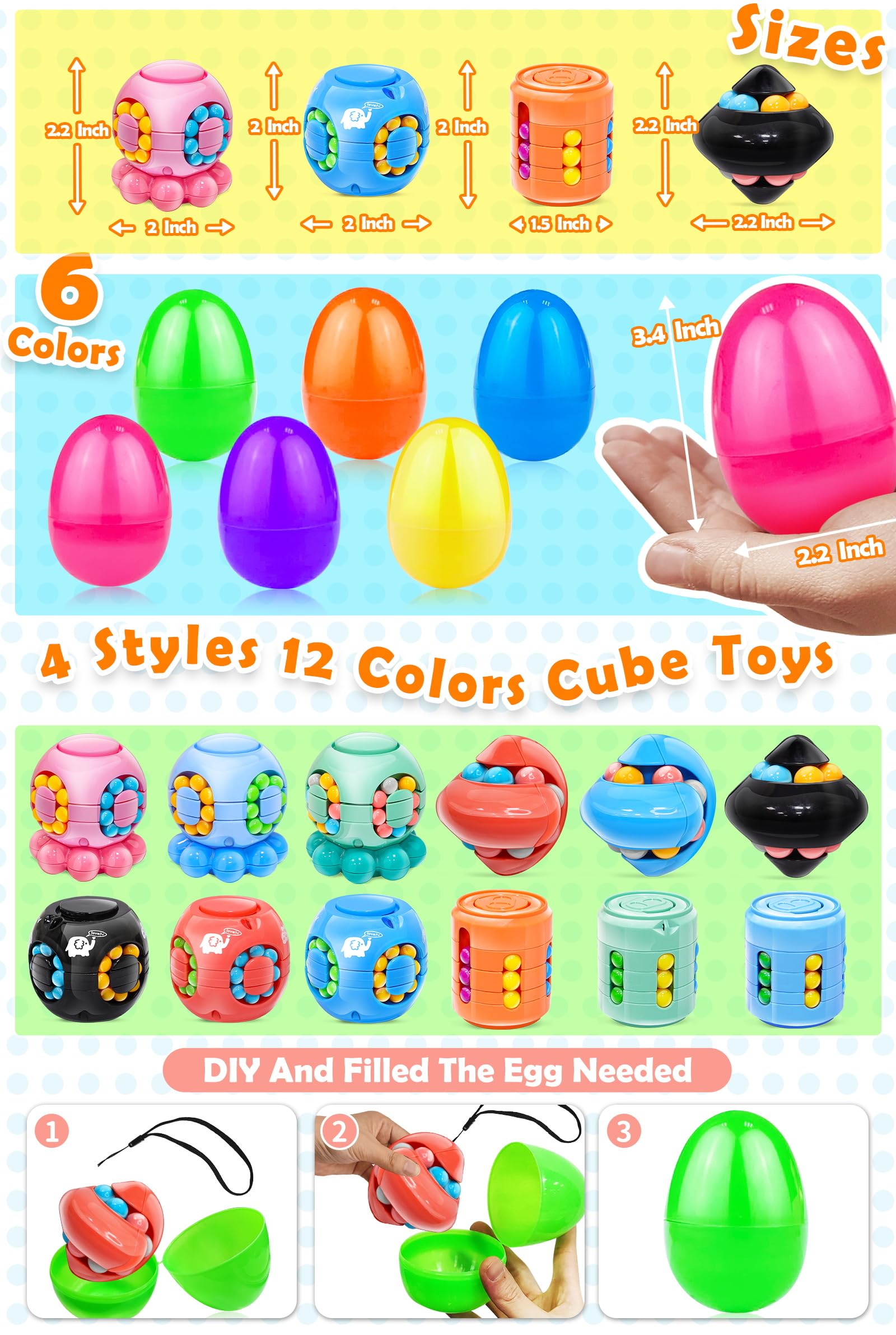 AMENON Easter egg puzzle beads for brain-teasing play during games.